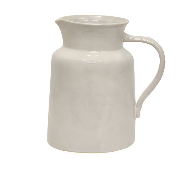 Large rustic white stoneware jug 