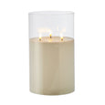 Glass Triflame LED Candle Clear 25cm