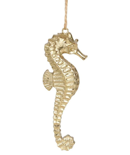 Golden Hanging Seahorse Ornament