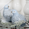 Guinea Fowl Soft Blue Large - Hamptons Style