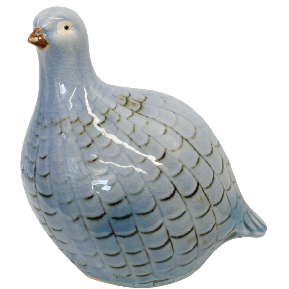 Guinea Fowl Soft Blue Large - Hamptons Style