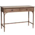 Hampshire light walnut console table with bamboo detailing and two drawers