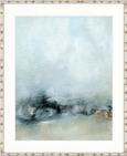 Hensley Abstract XIII framed artwork by Designer Boys featuring soft blue, grey and neutral abstract landscape tones.