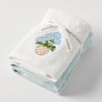 Pilbeam Living Heritage Bloom cotton face washer set tied with ribbon