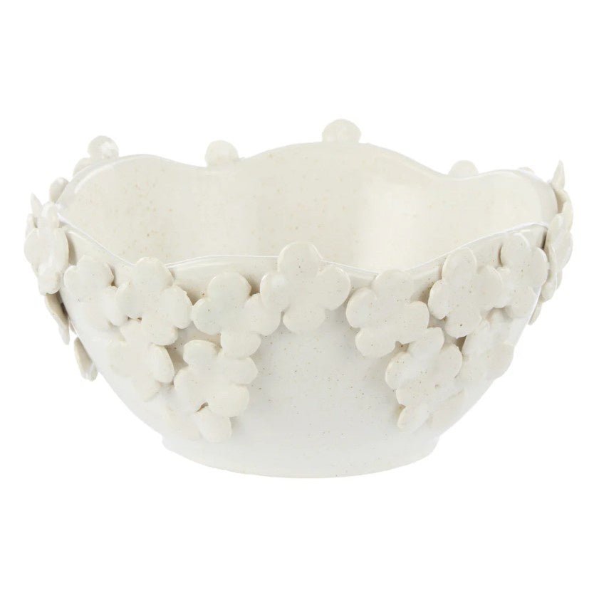 Hyacinth Ceramic Bowl White - Hamptons Style
