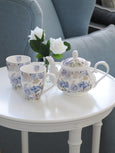 Hydrangea Blooms Teapot pictured with tea cups