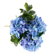 Hydrangea Nite Berry Classic Bowl Blue with lifelike blue hydrangeas, white berries and foliage arranged in a glass bowl with faux water.