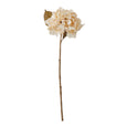 Cream hydrangea artificial stem with realistic petals and green leaves for home styling
