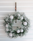 PVC Frosted White Ball Wreath Large