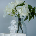 White Hydrangea in Glass Vase 23cm