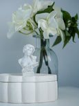 White Hydrangea in Glass Vase 23cm