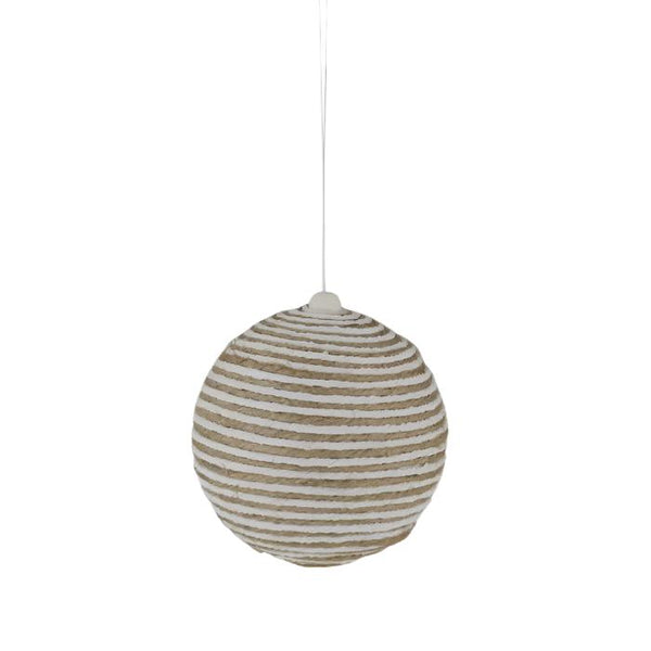 Bauble Jute 10cm Natural/White