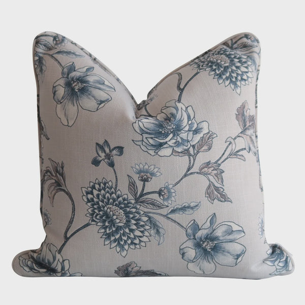 Laurel Cushion Silver/Blue 45cm