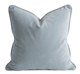 Light Blue Velvet Cushion 55cm - Hamptons Style