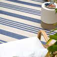 Malibu Coastal Stripe Outdoor Rug Blue - Hamptons Style
