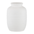 White ceramic vase on a white background