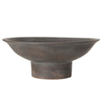 Nimes Footed Bowl Black – ceramic decorative bowl with burnished finish and elevated base, 38x38x14.5cm.
