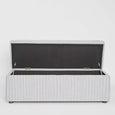 Newport Storage Ottoman White & Blue Pin Stripe - view 2