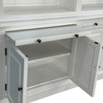 French Library Two-Bay White Bookcase