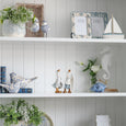 Aviana Blue & White Bird Ornament Set/2