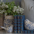 Aviana Blue & White Bird Ornament Set/2