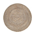 Paume white wash rattan round placemat top view