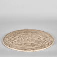 Paume Rattan Round Placemat White Wash - Hamptons Style