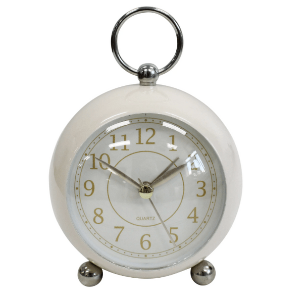 Petite Ivory Alarm Clock - Hamptons Style