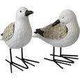 Piper seagulls set of two resin coastal bird figurines with metal legs on white background