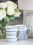 mugs with blue and white patterns hamptons style mugs