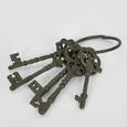 Provence decorative cast iron keys set of five in antique brown finish