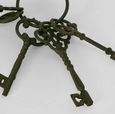 Provence decorative cast iron keys set of five in antique brown finish