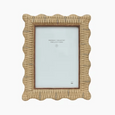 Rattan Wavy Photo Frame 5x7 inch with natural woven-look finish and softly scalloped edges for Hamptons and coastal interiors.