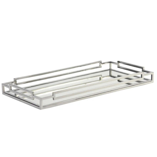 Rectangle Cubism Handles Mirror Tray - Hamptons Style