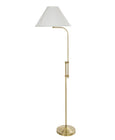 Reiss floor lamp in antique brass with pleated white shade