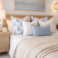 Wedgewood Reverse Velvet Cushion 50cm - Hamptons Style