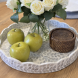 Rose in Glass Vase White on inlay tray