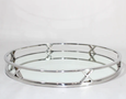 Round Mirror Tray with X Deco Edging