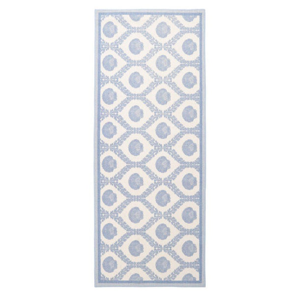 Shell Runner 60x150cm Blue Coastal Non Slip - Hamptons Style