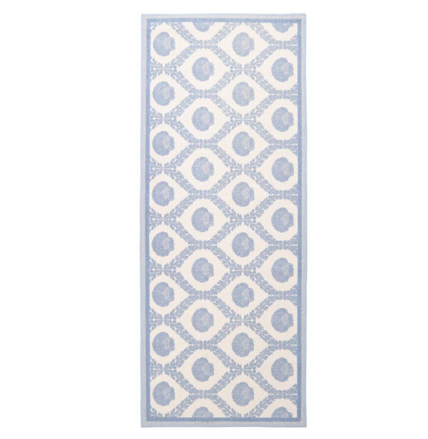 Shell Runner 60x150cm Blue Coastal Non Slip - Hamptons Style