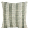 Green and white textured stripe cushion in soft woven fabric, 50x50cm