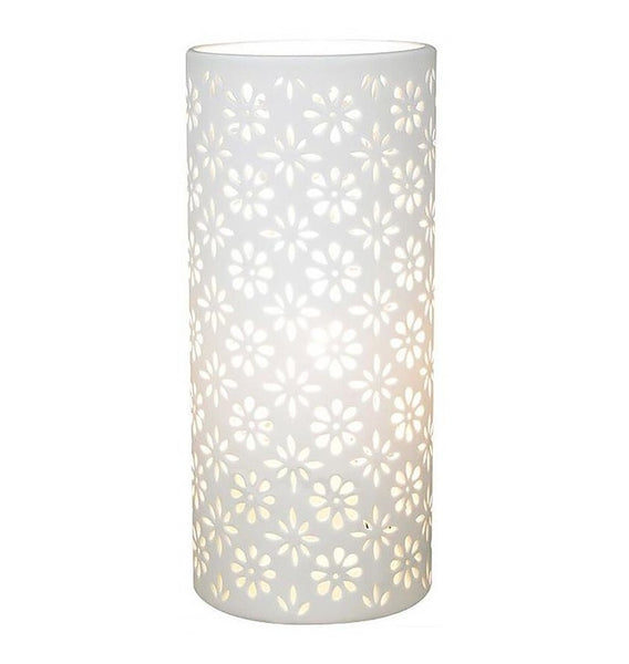 samara porcelain lamp floral pattern white ceramic table lamp soft ambient lighting coastal hamptons style