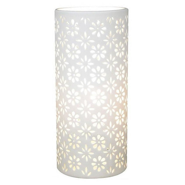 samara porcelain lamp floral pattern white ceramic table lamp soft ambient lighting coastal hamptons style