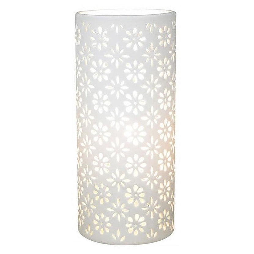 samara porcelain lamp floral pattern white ceramic table lamp soft ambient lighting coastal hamptons style