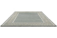Sanderson Linnean Porcelain Rug with jade and flax geometric border