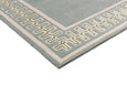 Sanderson Linnean Porcelain Rug with jade and flax geometric border