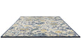 Sanderson Shalimar China Blue Rug with hand-tufted floral tree-of-life design in blue and gold tones