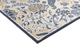Sanderson Shalimar China Blue Rug with hand-tufted floral tree-of-life design in blue and gold tones