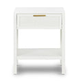 Santorini Hamptons Timber/Rattan Bedside Table White