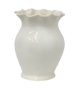 Scilla Rope Vase in off-white stoneware with scalloped rim 
